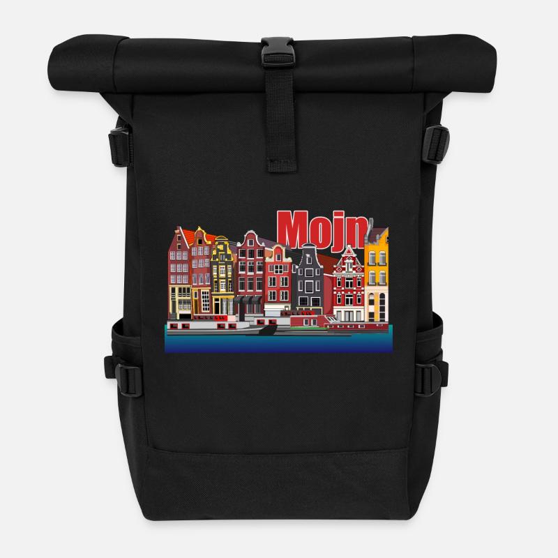 Dänemark // Illustration - Rolltop Rucksack - Schwarz