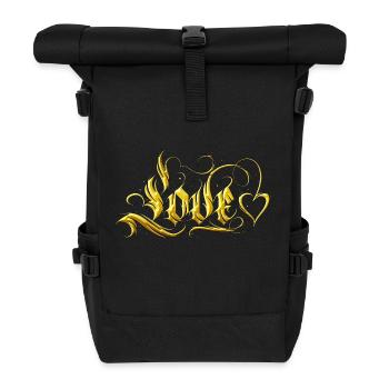 Love Quotes amore Flowers Women girl fashion female - Roll Top Backpack - black - Front
