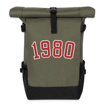 Année de naissance sport 1980 - Sac à dos roll top - olive/noir - Devant