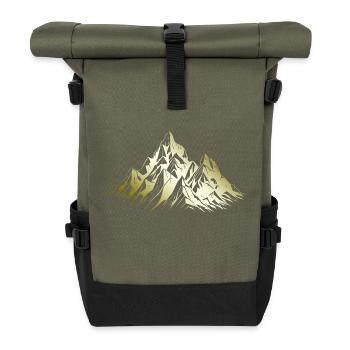 Mountains Alps Mountains - Roll Top Backpack - olive/black - Front