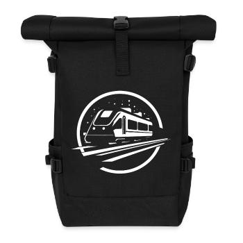 Zug Grafik - Rolltop Rucksack - Schwarz - Vorne