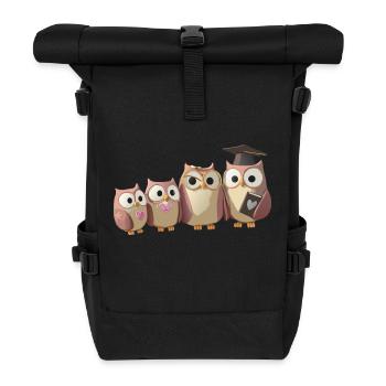 PROFESSOR OWL - Roll Top Backpack - black - Front