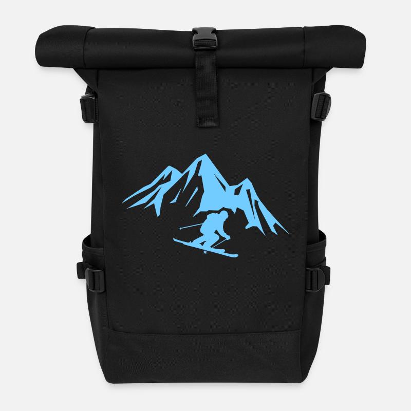 Ski Mountains - Roll Top Backpack - black