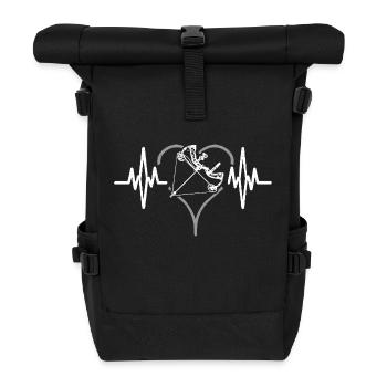 Herzschlag Bogenschießen - Rolltop Rucksack - Schwarz - Vorne