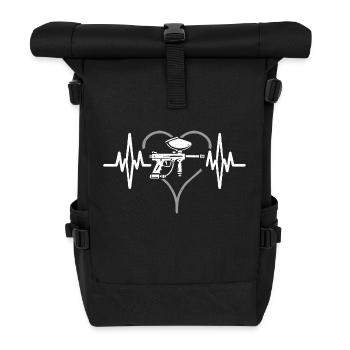 Herzschlag Paintballspieler - Rolltop Rucksack - Schwarz - Vorne