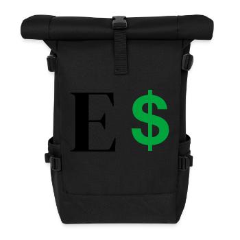 Buchstabe E Dollar - Rolltop Rucksack - Schwarz - Vorne