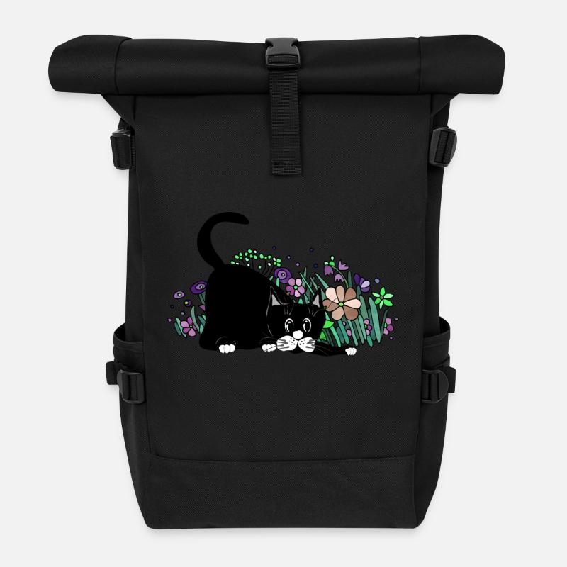 Chat - Sac à dos roll top - noir