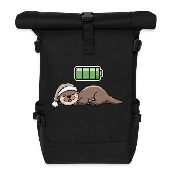 Sea Otter Sleeping Recharging Night Bedtime - Rolltop Rucksack - Schwarz - Vorne