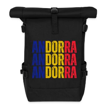 Flag of Andorra, Andorran pride - Roll Top Backpack - black - Front