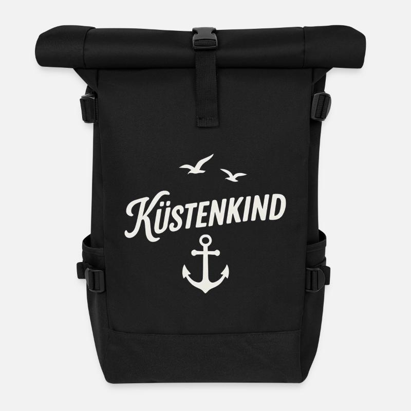 Küstenkind - Rolltop Rucksack - Schwarz