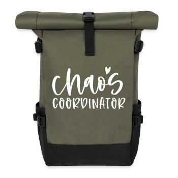 Chaos Koordinator Spaß Mutter Leben Humor - Rolltop Rucksack - Olive/Schwarz - Vorne