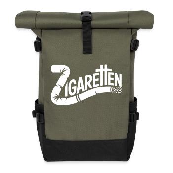Zigaretten - Deutsche Memes - Rolltop Rucksack - Olive/Schwarz - Vorne