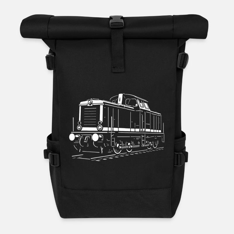 V 100 Diesellok – Reichsbahn Klassiker - Rolltop Rucksack - Schwarz