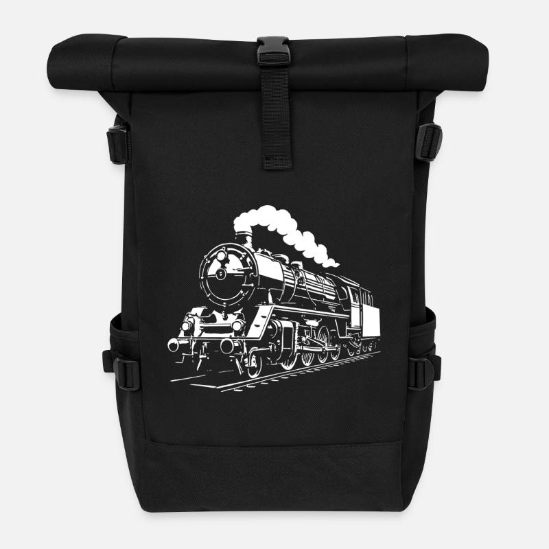Dampfzeit - Rolltop Rucksack - Schwarz