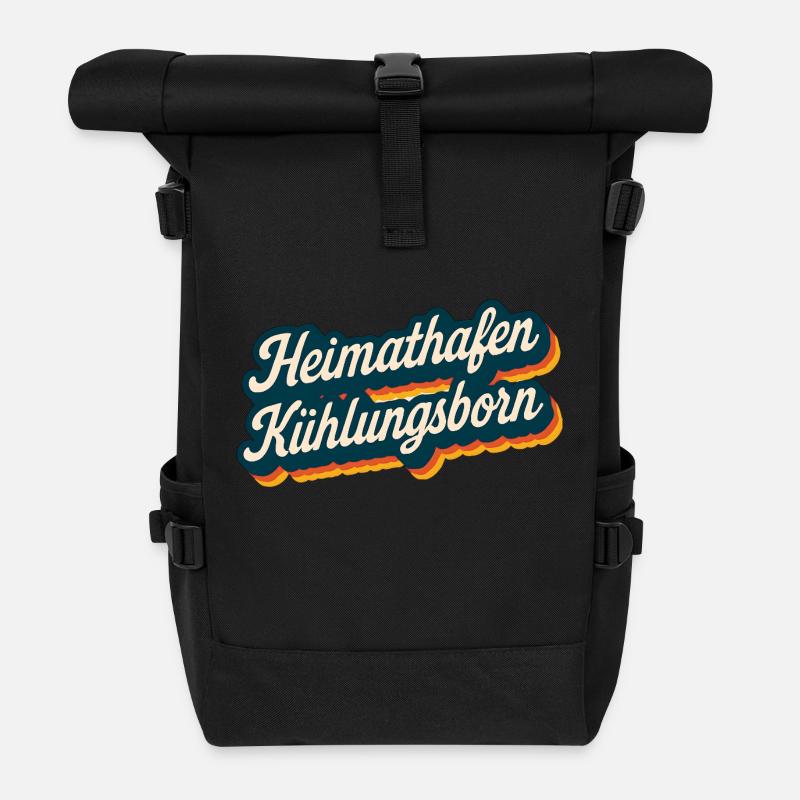 Heimathafen Kühlungsborn Andenken - Rolltop Rucksack - Schwarz