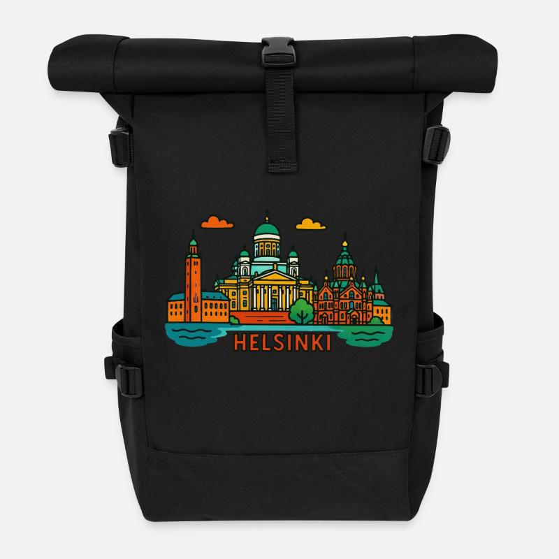 Helsinki - Sac à dos roll top - noir