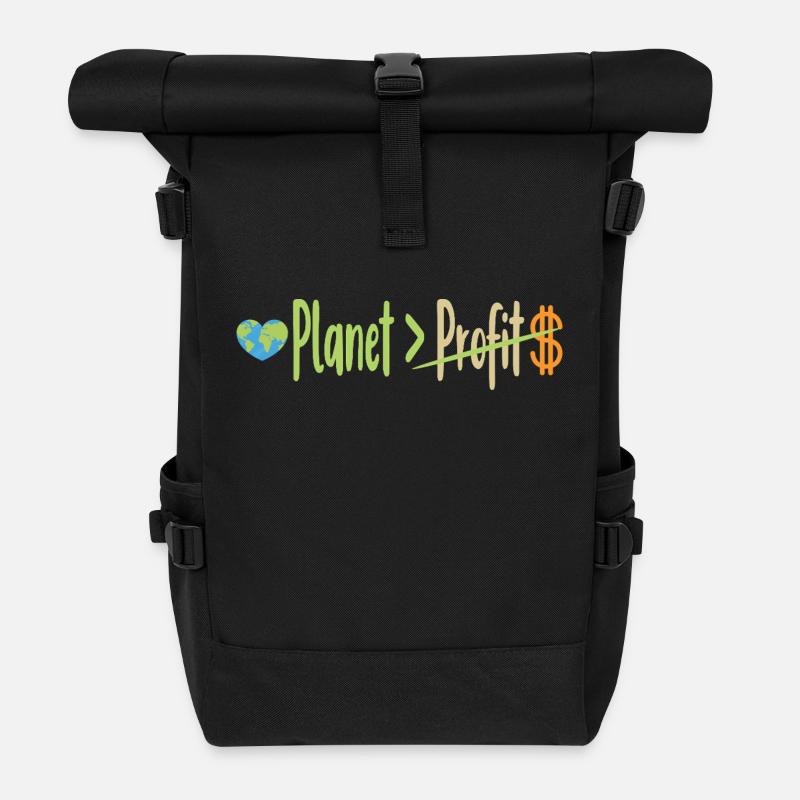 Grüne Botschaft - Zero Waste Ökologischer Aktivismus - Rolltop Rucksack - Schwarz