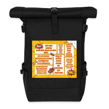 Comic-Style Sprüche für Mutmacher - Rolltop Rucksack - Schwarz - Vorne