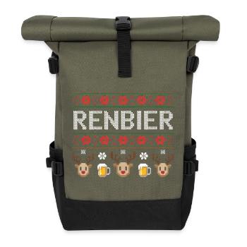 Conception du festival de la bière de renne - Sac à dos roll top - olive/noir - Devant