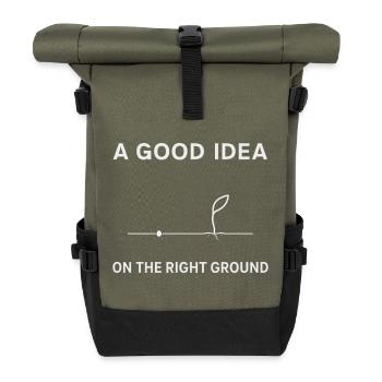 Ideen am richtigen Ort. - Rolltop Rucksack - Olive/Schwarz - Vorne