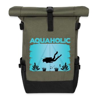 Diver Saying Design - Roll Top Backpack - olive/black - Front