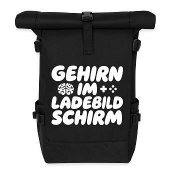 Gehirn im Ladebildschirm - Rolltop Rucksack - Schwarz - Vorne