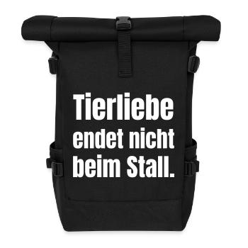 Love of animals does not end at the stable - Roll Top Backpack - black - Front