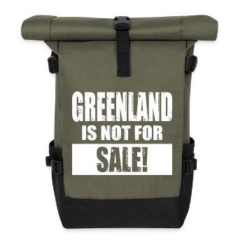 Greenland Is Not For Sale - Rolltop Rucksack - Olive/Schwarz - Vorne