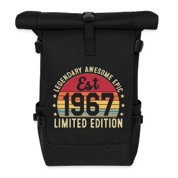 59th Anniversary - Vintage Gift 1967 - Roll Top Backpack - black - Front