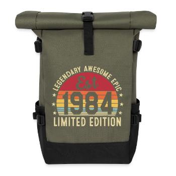 42nd Anniversary - Vintage Gift 1984 - Roll Top Backpack - olive/black - Front