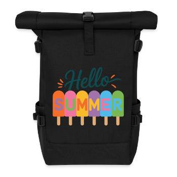 Hallo Sommer - Rolltop Rucksack - Schwarz - Vorne