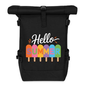 Hallo Sommer - Rolltop Rucksack - Schwarz - Vorne