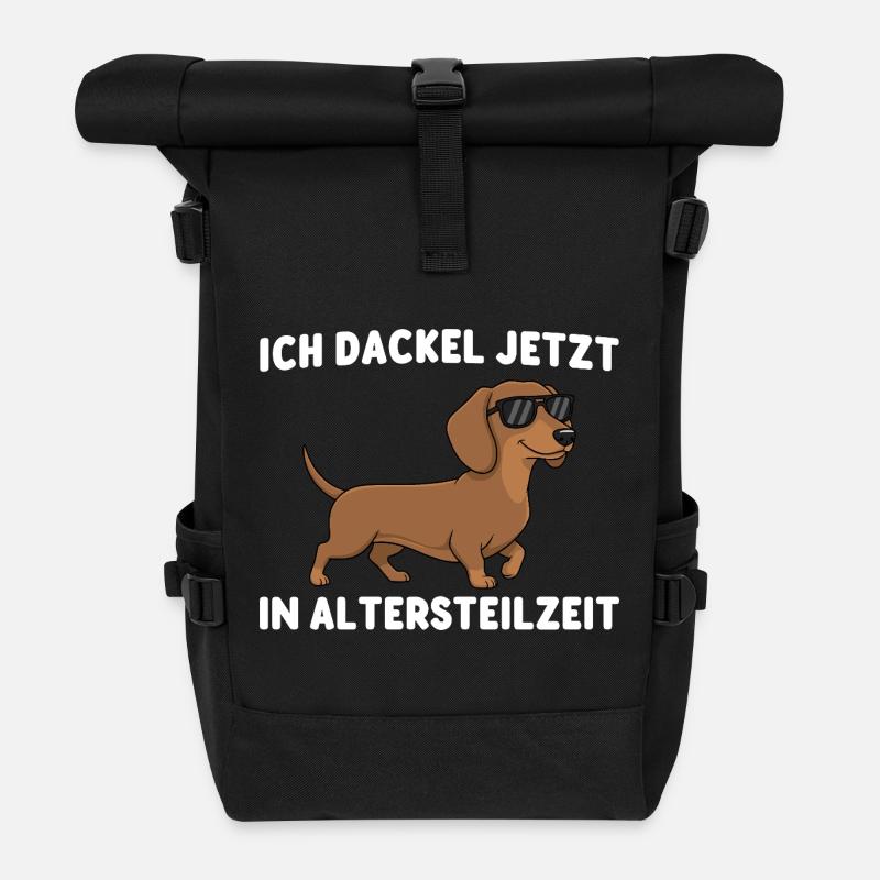 Frührente Ich dackel jetzt in Altersteilzeit - Rolltop Rucksack - Schwarz