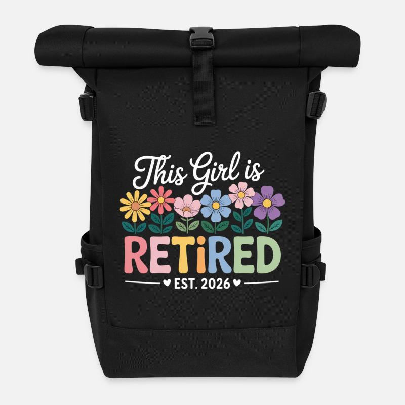 Pension | Pensioner 2026 | Retirement Pension - Roll Top Backpack - black