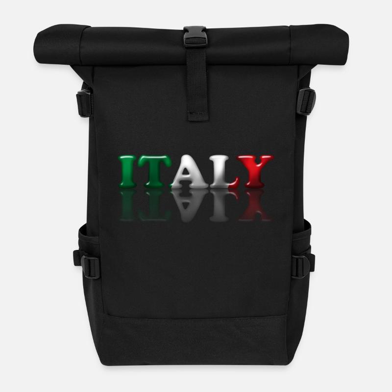 Italy - Roll Top Backpack - black