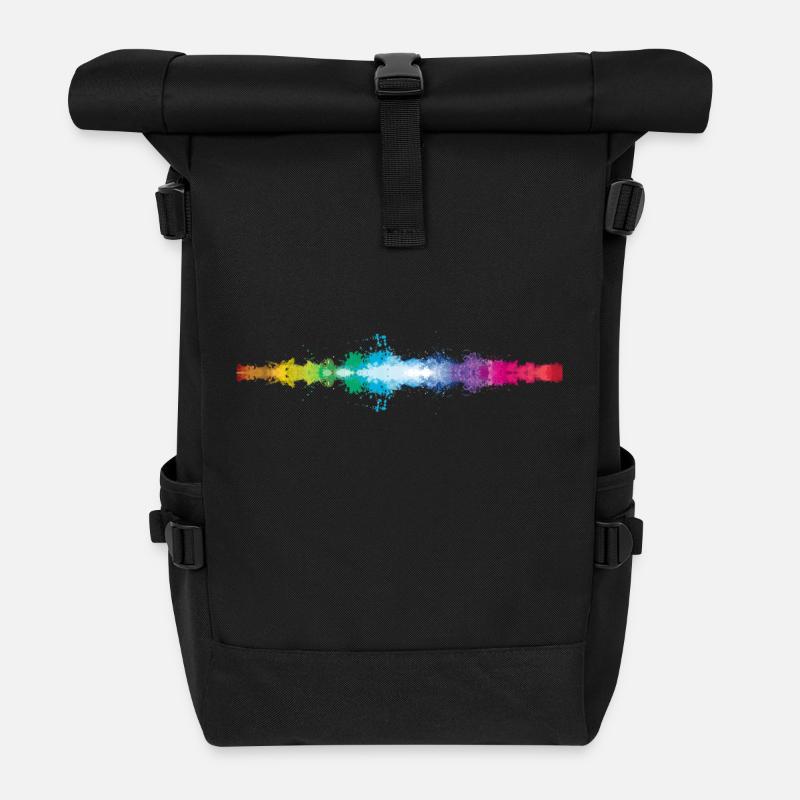 Spectrum Splatter - Roll Top Backpack - black