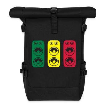 Reggae SOUND SYSTEM - Roll Top Backpack - black - Front
