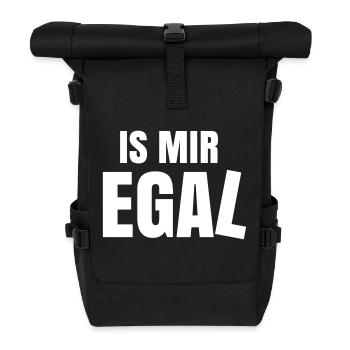 is mir egal Spruch Statement ist - Rolltop Rucksack - Schwarz - Vorne