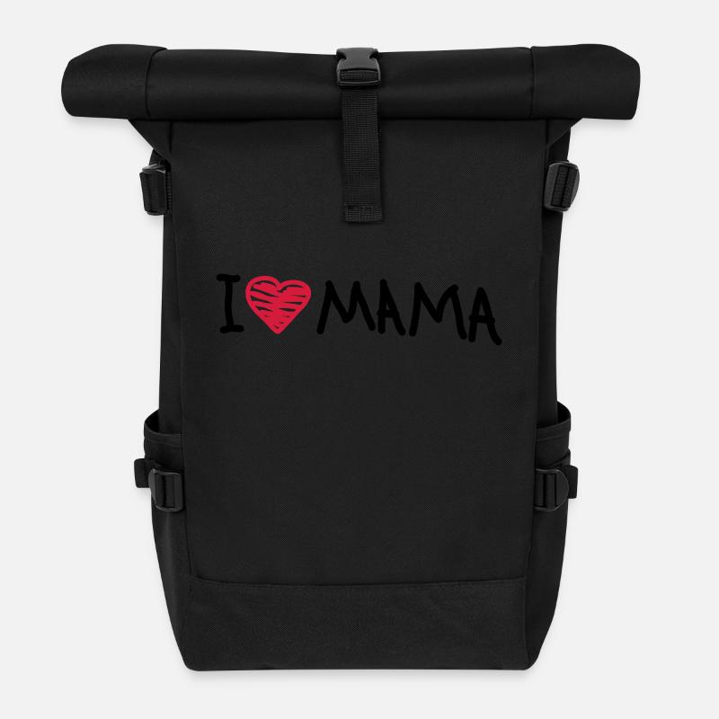i_love_mama - Rolltop Rucksack - Schwarz