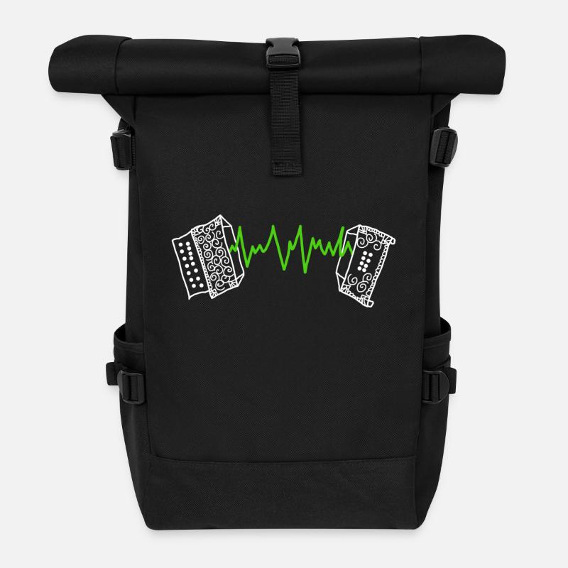 Accordeon - Sac à dos roll top - noir
