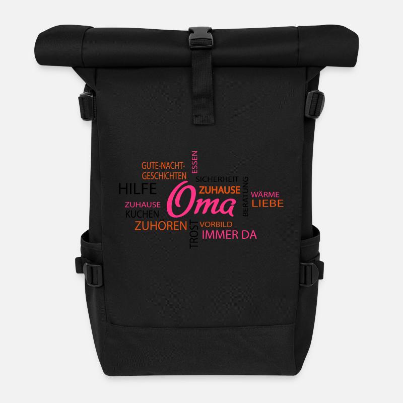 Oma - Rolltop Rucksack - Schwarz