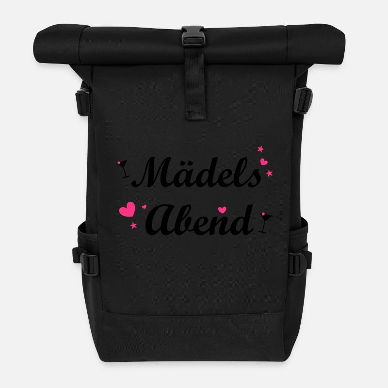 Mädelsabend - Rolltop Rucksack - Schwarz