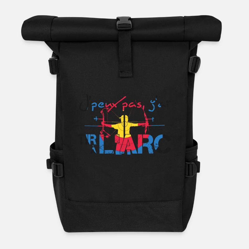 Sweatshirt J'peux pas j'ai tir à l'arc - couleur - Sac à dos roll top - noir