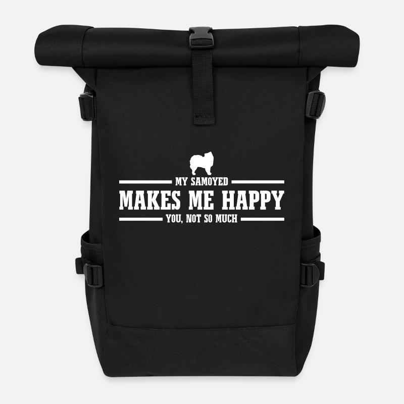 SAMOYED makes me happy - Rolltop Rucksack - Schwarz