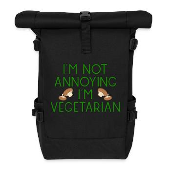 vegetarian vegan veggie pilze mushrooms4 - Rolltop Rucksack - Schwarz - Vorne