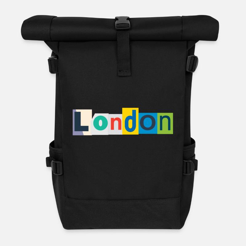 London - Sac à dos roll top - noir