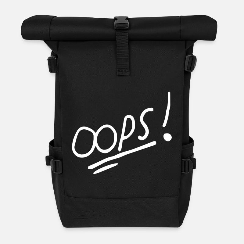Lebendiges handschriftliches Textdesign - Rolltop Rucksack - Schwarz