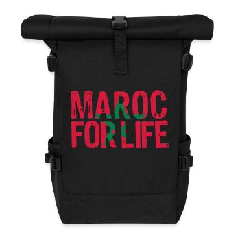 Maroc for life grunge vect - Sac à dos roll top - noir - Devant
