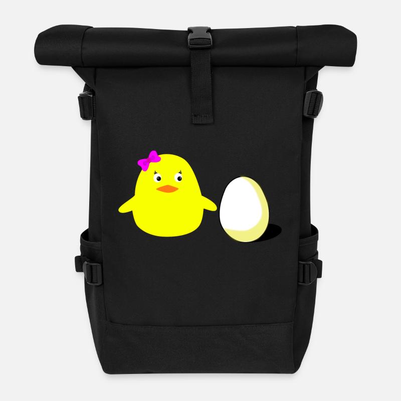 big_sister_chick - Roll Top Backpack - black