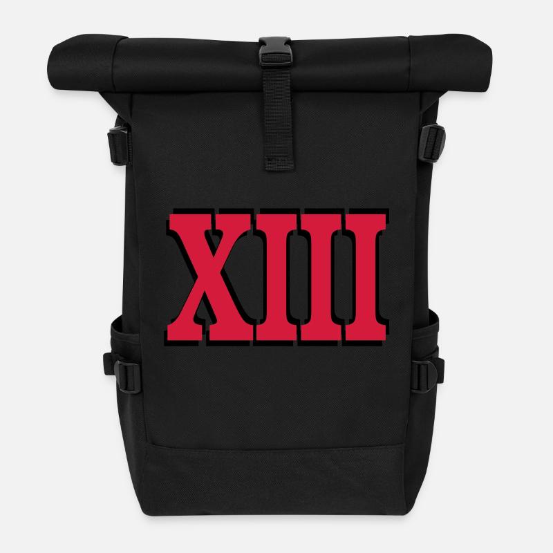 13 . Geburtstag - Rolltop Rucksack - Schwarz